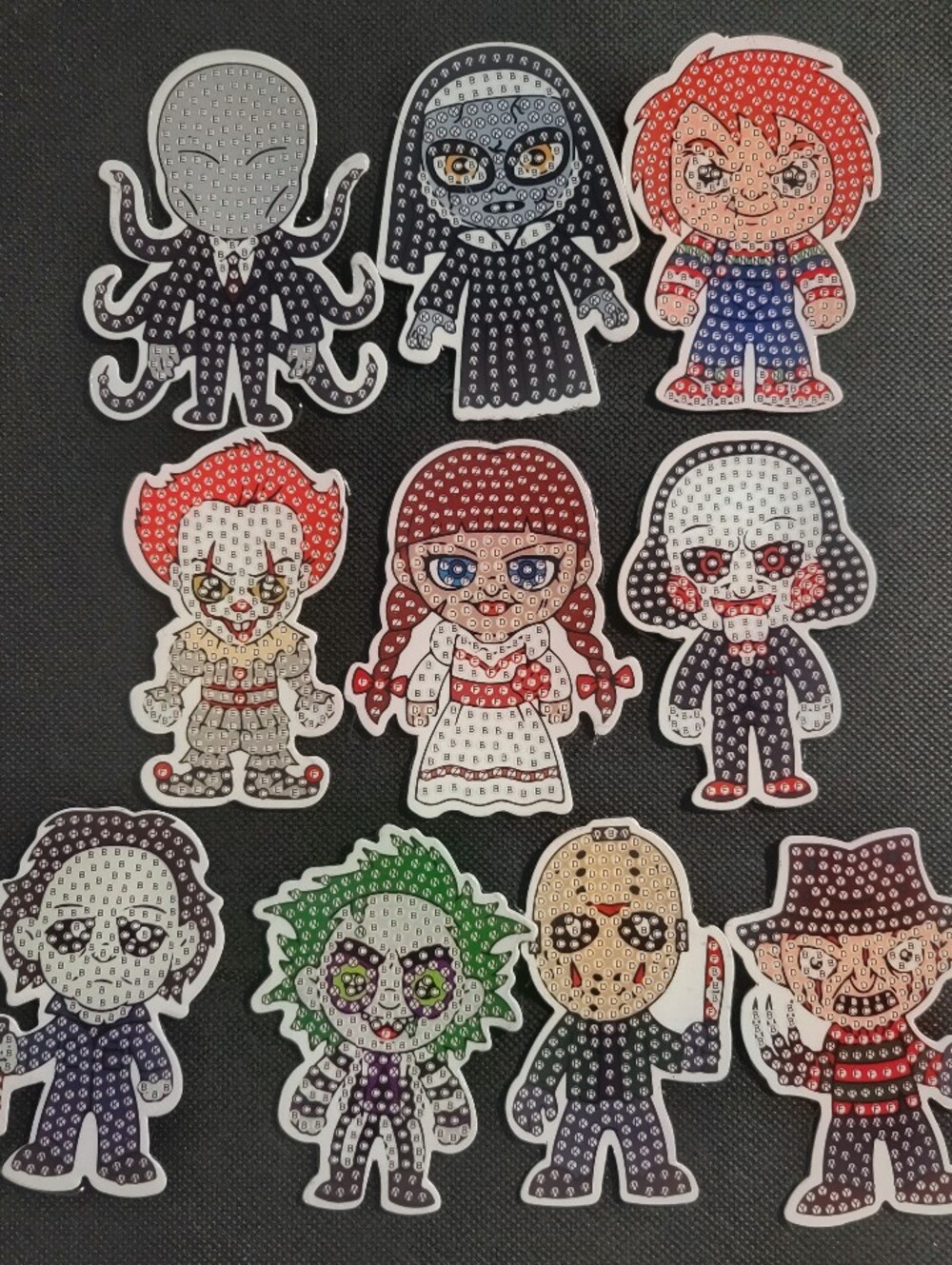 (10) Halloween Diamond Art Refrigerator Magnets (NWT)
